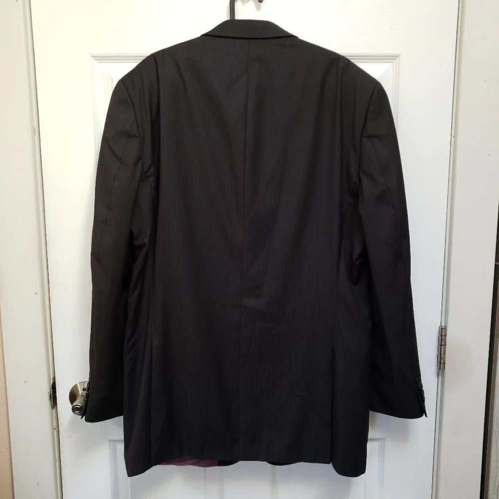 Sean John Black Pinstripe Wool Blend Blazer Suit Jacket
